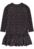 The New - Draya LS Kjole // Phantom, the new kjole, kjole fra the new, kjole med print, kjole med blomsterprint, sort kjole, kjole med blomster, langærmet kjole, kjole i farven phantom, kjole i sort med blomster, kjole i sort.