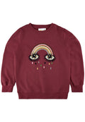 sweatshirt fra the new, the new sweatshirt, sweatshirt til piger, oversize sweatshirt, pigebluse, bluse til piger, sweatshirt med print, bluse med print, bordeaux farvet sweatshirt. The New - Daffodil Sweatshirt