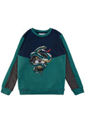 sweatshirt fra the new, the new sweatshirt, sweatshirt til drenge, oversize sweatshirt, drengebluse, bluse til drenge, sweatshirt med print, bluse med print, blå sweatshirt, sweatshirt med løve print.