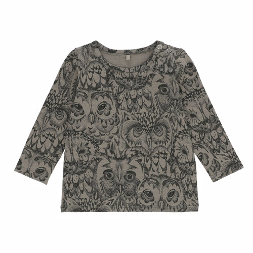 Soft Gallery bluse t-shirt pige-bluse økologisk t-shirt soft gallery mini splash til piger til babyer baby-bluse , Soft Gallery Limited  Owl Baby Bella T-shirt, Vetiver Oliven