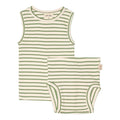 Petit Piao , Underwear Set Modal Striped , Spring Green/Offwhite