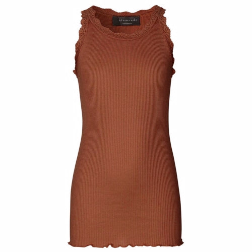 Rosemunde  Silke Top For Girls White, rosemunde toppe, silketop, blue, silkebluse, undertrøje, silke, bomuld