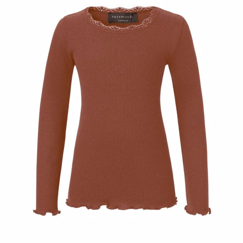 Rosemunde  Silke Top For Girls White, rosemunde toppe, silketop, blue, silkebluse, undertrøje, silke, bomuld, lyserød, pink, rosa, rose, rosé, bluse, t-shirt, silke tshirt, langærmet