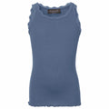 Rosemunde  Silke Top For Girls White, rosemunde toppe, silketop, blue, silkebluse, undertrøje, silke, bomuld