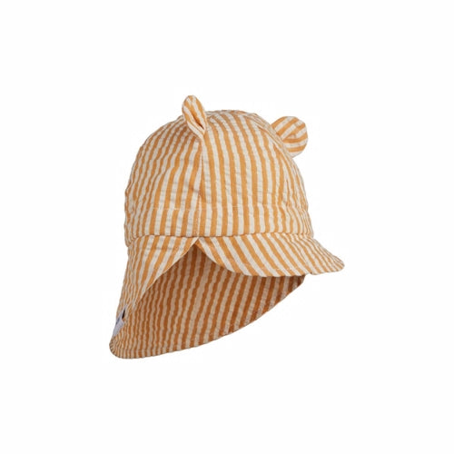 Liewood Eric sun hat sea blue, sommerhat solhat, børne hat, babyhat, Liewood Gorm solhat Mustard/white