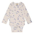 Petit Piao - body modal LS // bison brown beige, body, bodystocking, sparkedragt, baby, babytøj, Petit Piao - Body LS Modal - Blue Bird